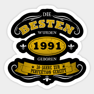 Geburtstag 1991 30 Jahre alt Sticker